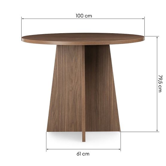 Runder Esstisch Merlo 100 cm, Lincoln Nussbaum