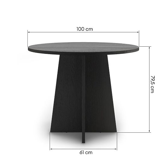 Runder Esstisch Merlo 100 cm, schwarz