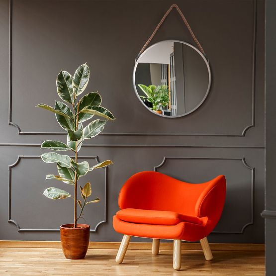 RUNDER SILBERNER SPIEGEL AM SEIL 40CM KLMH-0410S-1