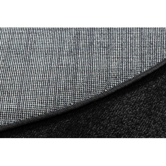 Runder Teppich SOFTY Einfarbig, Schwarz