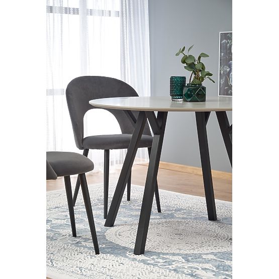 Runder Tisch BALROG, Gestell - schwarz, Platte - hellgrau (2p=1Stk)