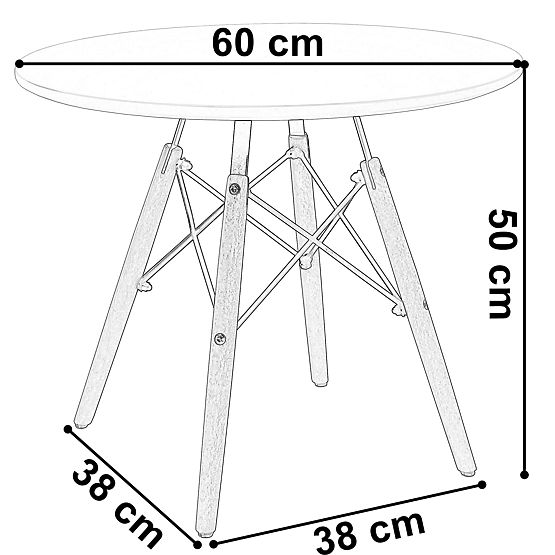 Runder Tisch PARIS DTW 60 cm weiß