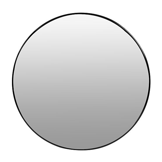 Rundes Wandspiegel 80 cm hängend moderner schwarzer Aluminiumrahmen ModernHome