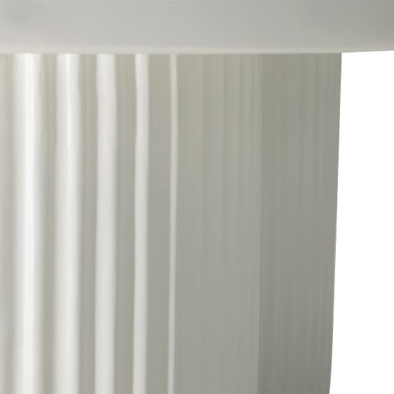 Salerno Couchtisch 45 cm, rund, weiß, mit Rillen