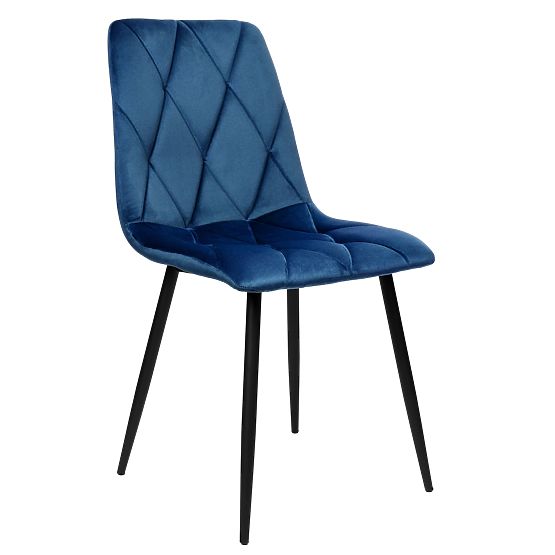 Samtgepolsterter Stuhl Madison blau Velvet