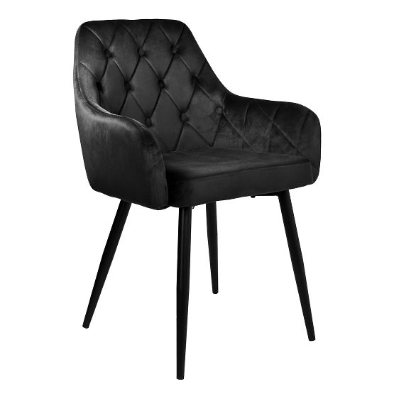 Samtstuhl ATLANTA VELVET schwarz