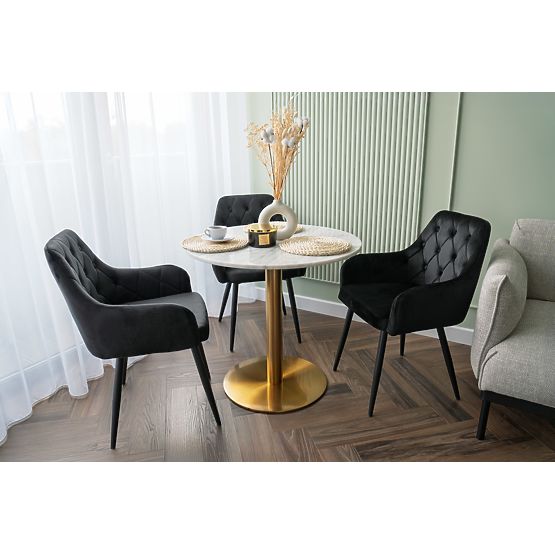 Samtstuhl ATLANTA VELVET schwarz