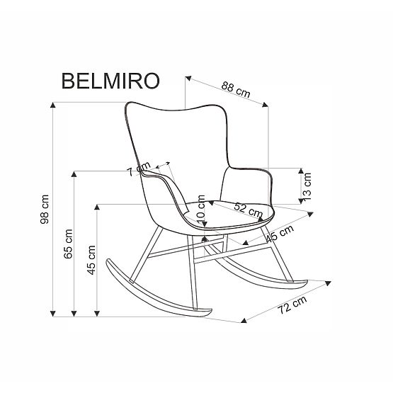 Schaukelstuhl BELMIRO – grauer Cord