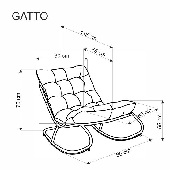 Schaukelstuhl GATTO - grau