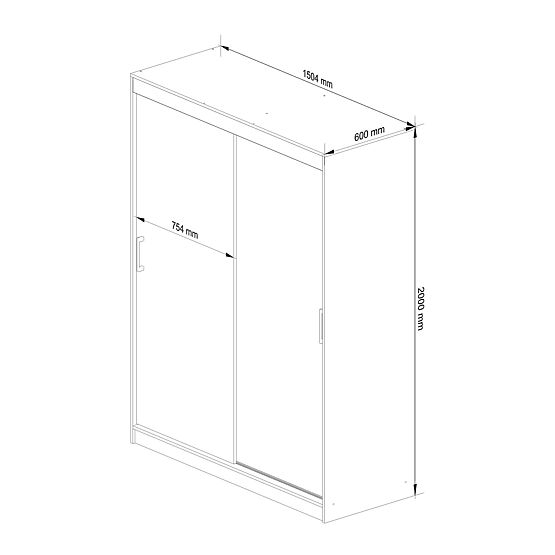 SCHIEBETÜRSCHRANK 150cm CLP SONOMA