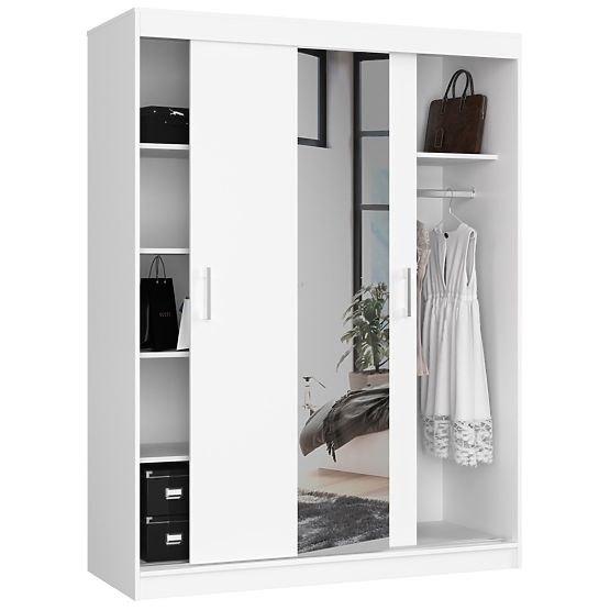 SCHIEBETÜRSCHRANK 150cm CLP WEISS