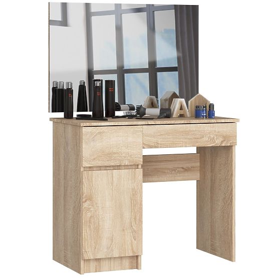 Schminktisch mit Spiegel CLP P-2/SL 900x600 LINKS PK EICHE SONOMA