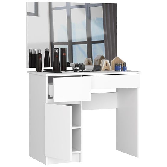 Schminktisch mit Spiegel CLP P-2/SL 900x600 LINKS PK WEISS