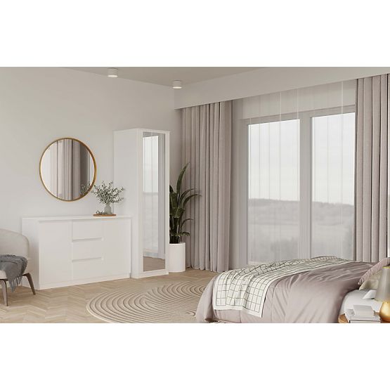 Schrank Malwa SD-50 mit Spiegel WEISS