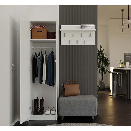 Schrank Malwa SD-50 mit Spiegel WEISS