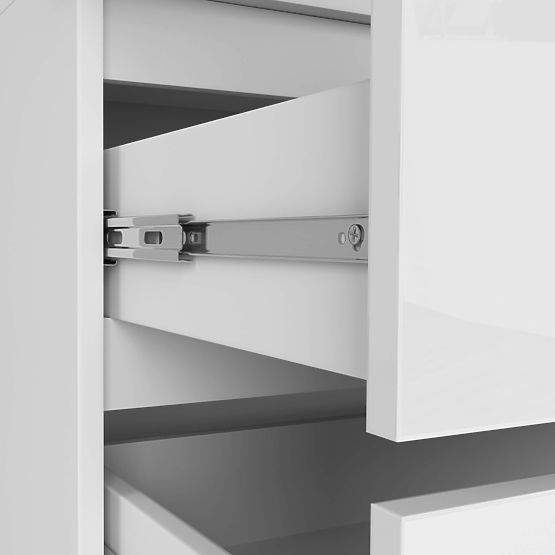 SCHRANK MIT AUFSATZ S90 2D 2SZ CLP PK WEIßER GLANZ