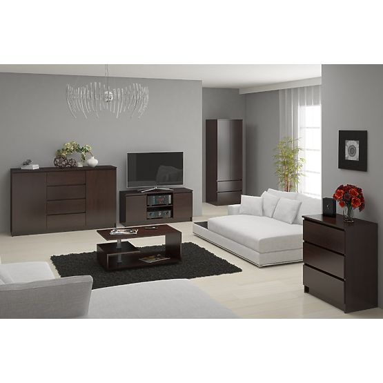 SCHRANK S 90 cm 2 TÜREN 2 SCHUBLADEN PK WENGE