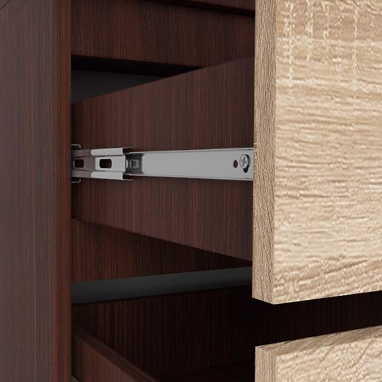 SCHRANK S 90 cm 2 TÜREN 2 SCHUBLADEN PK WENGE / SONOMA