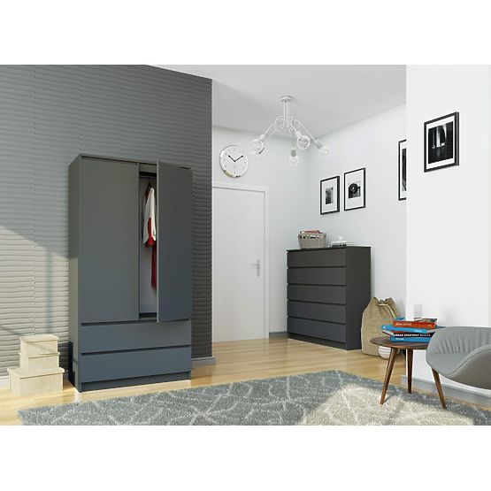 SCHRANK S90 2T 2SZ CLP PK GRAFIT GRAU