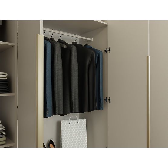 SCHRANK SENSO 4D 200 CM 4 TÜREN GOLDENE GRIFFE FÜR WOHNZIMMER SCHLAFZIMMER KASCHMIR BEIGE