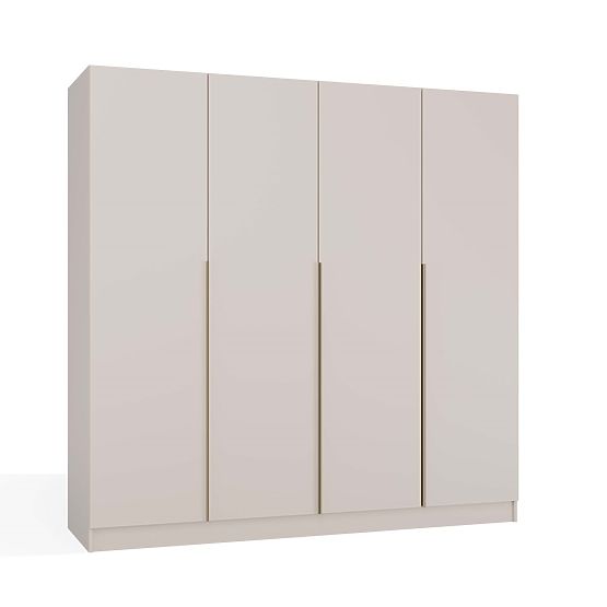 SCHRANK SENSO 4D 200 CM 4 TÜREN GOLDENE GRIFFE FÜR WOHNZIMMER SCHLAFZIMMER KASCHMIR BEIGE