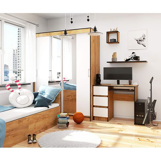 SCHREIBTISCH A-6 CLP EICHE CRAFT / WEISS LINKSHÄNDER