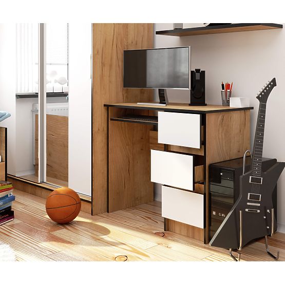 SCHREIBTISCH A-6 CLP EICHE CRAFT / WEISS RECHTS