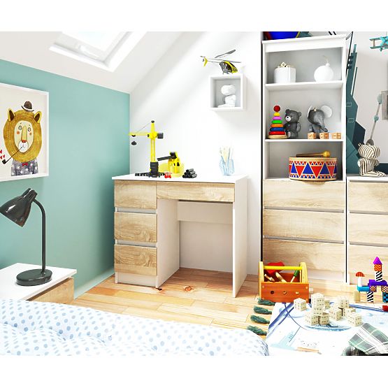 SCHREIBTISCH A-7 CLP PK WEISS / SONOMA LINKS