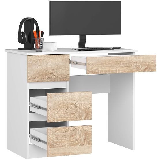 SCHREIBTISCH A-7 CLP PK WEISS / SONOMA LINKS