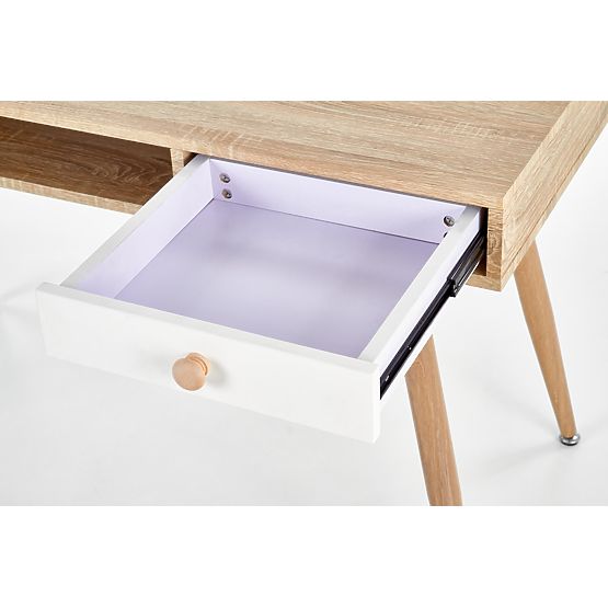 Schreibtisch B34 - weiß/Sonoma-Eiche