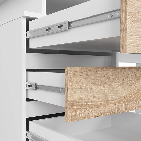 SCHREIBTISCH CLP 135cm PK WEISS / SONOMA