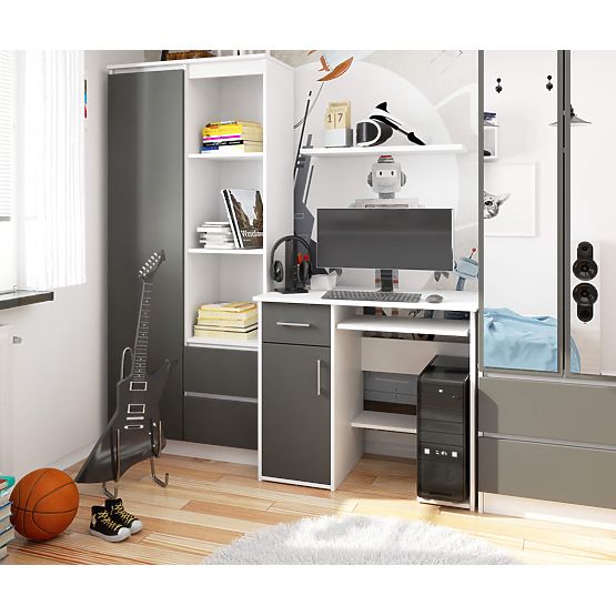 SCHREIBTISCH JAY PK WEIß / GRAU