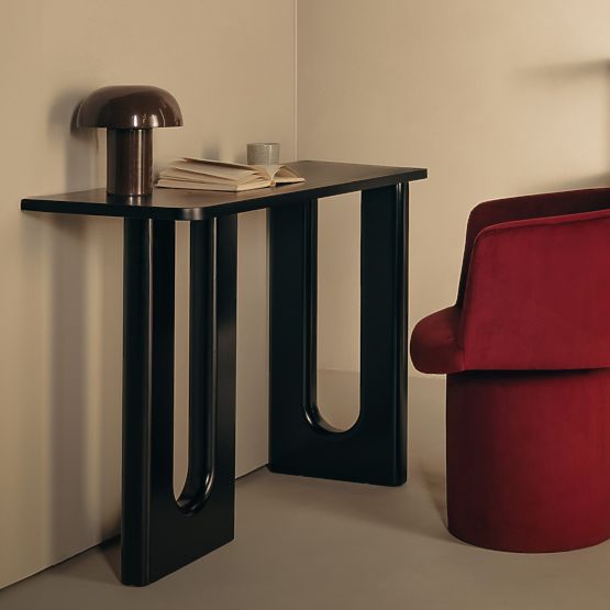 Schreibtisch/Konsole Lichi 120 cm, schwarz, Bögen