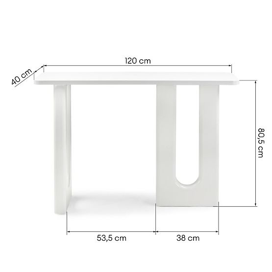 Schreibtisch/Konsole Lichi 120 cm, weiß, Bögen
