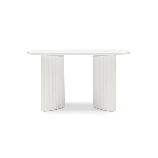 Schreibtisch/Konsole Pauline 140 cm, weiß, Lamellen