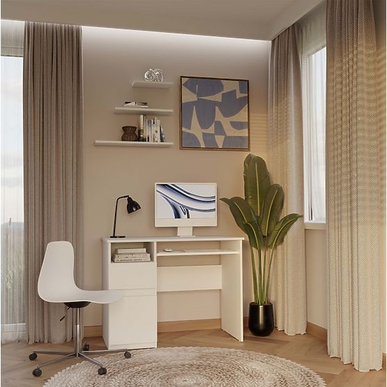 Schreibtisch PORTO LINKS WEISS