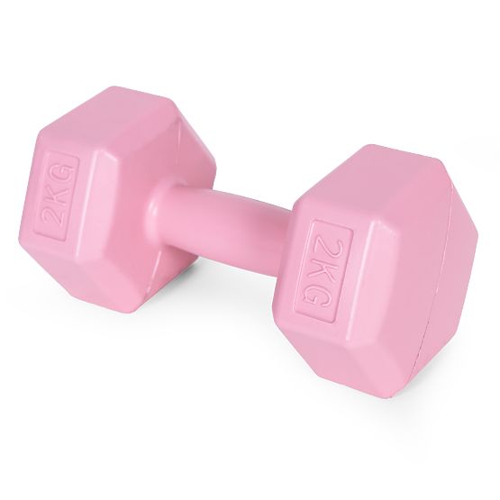 Sechseckige Hanteln Set 2x2 kg Fitness Gewichte rosa ModernHome
