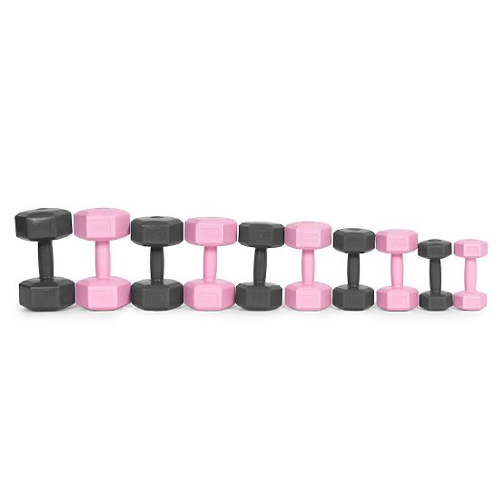 Sechseckige Hanteln Set 2x4 kg Fitnessgewichte rosa ModernHome