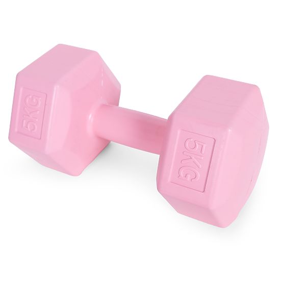 Sechseckige Hanteln Set 2x5 kg Fitnessgewichte rosa ModernHome