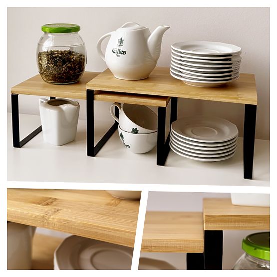 Set aus 2 Bambusregalen GINGER