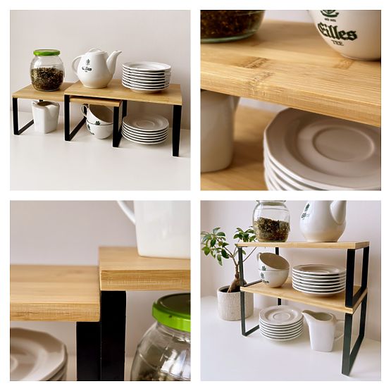 Set aus 2 Bambusregalen GINGER