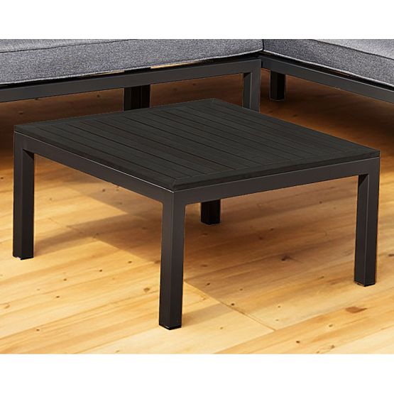 Set aus 2 x Eck-Zweisitzer-Sofa aus Stahl VENTO Couchtisch Schwarz