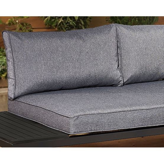 Set aus 2 x Eck-Zweisitzer-Sofa aus Stahl VENTO Couchtisch Schwarz