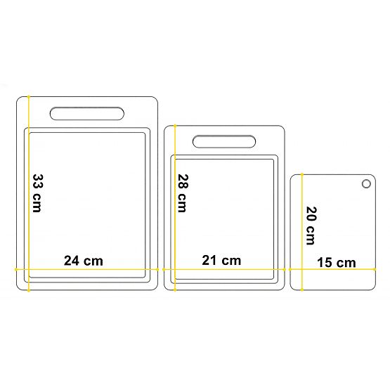 Set aus 3 Bambus-Schneidebrettern TAVOLA