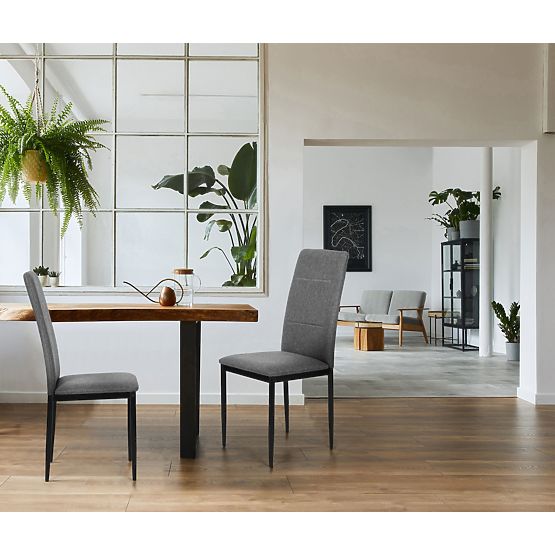 Set aus 4 Ess- und Wohnzimmerstühlen - Grau