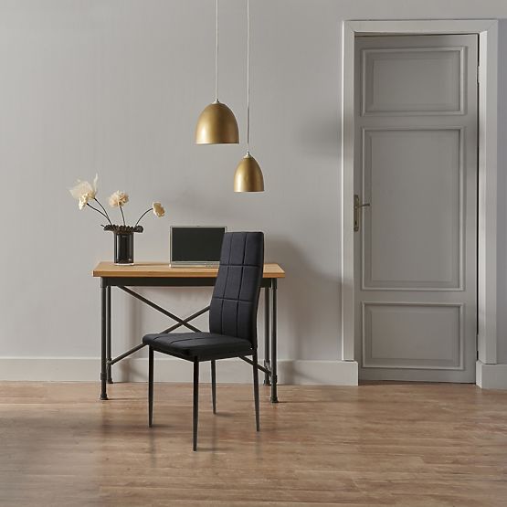 Set aus 4 gepolsterten Stühlen für Ess- und Wohnzimmer, schwarz