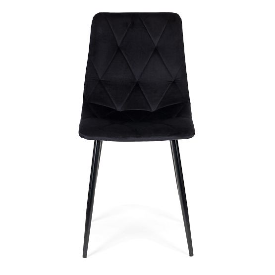 Set aus 4 gesteppten Samtstühlen für Ess- und Wohnzimmer - Schwarz