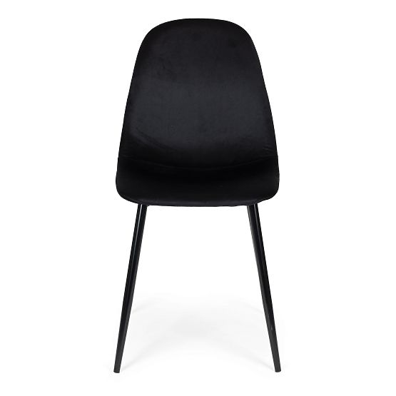 Set aus 4 Samtstühlen für Esszimmer und Wohnzimmer - Schwarz