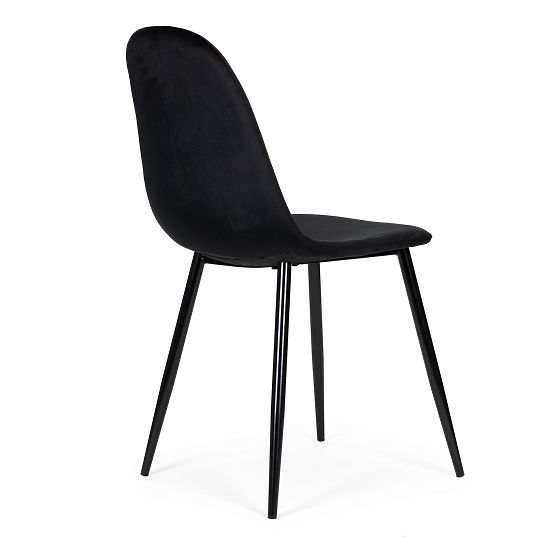 Set aus 4 Samtstühlen für Esszimmer und Wohnzimmer - Schwarz