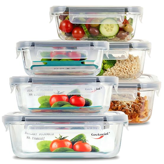 Set aus 6 Glasbehältern für Lebensmittel AMALFI